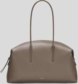 DeMellier The Stockholm in Dark Taupe Fine Grain Leather Tote & Work bag
