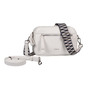 Gabor Handtasche GABOR Silena, Damen, Gr. B/H/T: 22cm x 15cm x 7cm, weiss (wei&szlig;), Polyurethan, clean, gepflegt, gepr&auml;gtes Muster, unifarben, Taschen Handtas