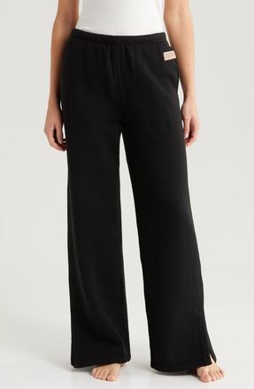 Lunya Reversible Straight Leg Sweatpants in Immersed Black at Nordstrom, Size Medium