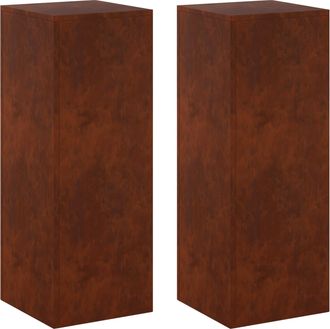 vidaXL Soporte De Plantas 2 Pcs Oxidado 30 X 30 X 80 Cm Acero Oxidado Vidaxl