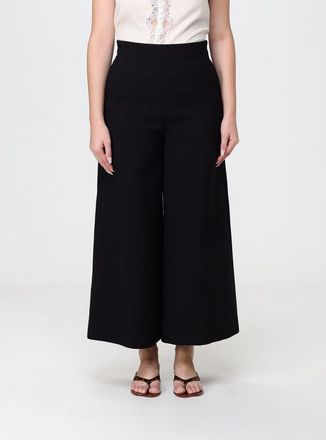 Chlo&eacute; High-Waisted Cropped Wide-Leg Trousers in Wool