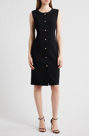 Kobi Halperin Briel Sleeveless Crepe Sheath Dress in Black at Nordstrom, Size 6