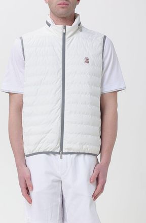 Brunello Cucinelli Gilet imbottito in nylon con logo