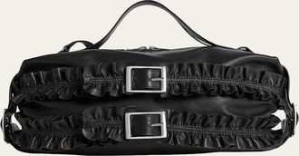 Simone Rocha Biker Frill Belt Leather Shoulder Bag