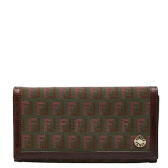 Fendi Brown Khaki Leather Coin Purse/Coin Case (Pre-Owned)