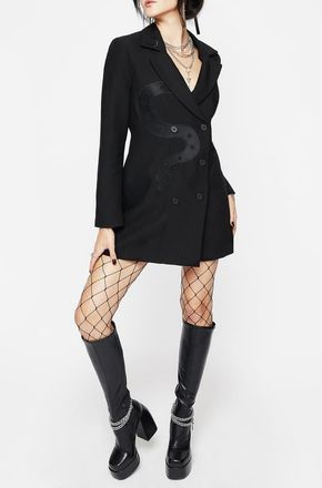 Disturbia Slither Embroidered Blazer Dress in Black at Nordstrom, Size 14