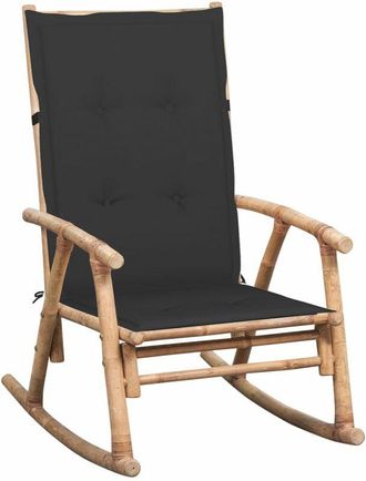 vidaXL Silla Mecedora Con Coj&iacute;n Bamb&uacute; Vidaxl