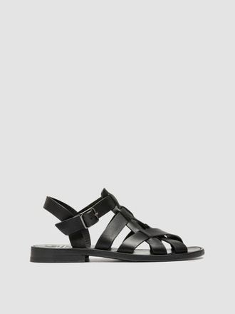 Officine Creative Ganema 105 Leather Fisherman Sandals in Black at Nordstrom, Size 37