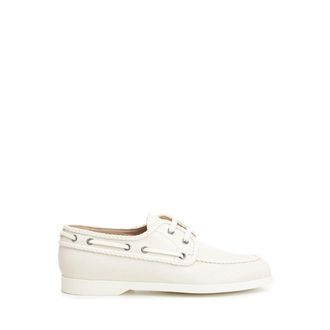 Valentino Garavani Leather Boat Loafer - male - Valentino Garavani - Boat Shoes - White - 7 UK - Shoes