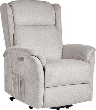 Beliani Beliani - Modern Fabric Recliner Lift Function Electric Armchair Light Grey Elegy