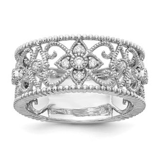 Diamond2Deal 14k White Gold Lab Grown Diamond Wedding Band Ring 1/4Ct Clarity- VS Color- G-H