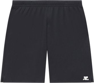 Courrèges logo-embroidered casual shorts - men - Polyester - S - Black