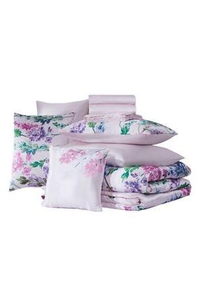 BCBGeneration Satin Nolita Floral Bed In A Bag in Mauve Floral at Nordstrom Rack, Size Queen