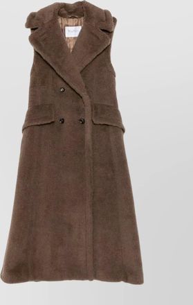 Max Mara long sleeveless jacket flap pockets