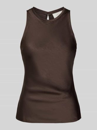 Neo Noir Neo Noir Top aus Satin mit Rundhalsausschnitt Modell Celina in Mittelbraun, Gr&ouml;&szlig;e 40