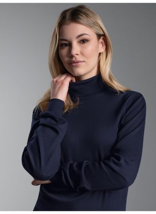Trigema Rollkragenshirt TRIGEMA TRIGEMA Langarm Ski- und Sport-Rollkragenpullover, Damen, Gr. XXL, blau (navy), Feinripp, 100% Baumwolle (Bio-Baumwolle kbA), 