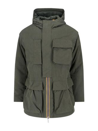 K-Way Green Jacket With Hood & Insulation