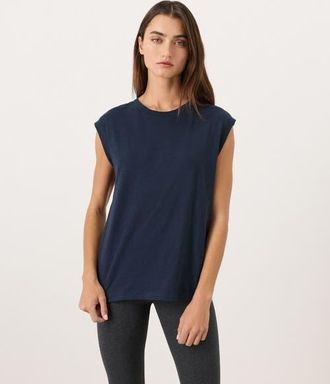 Pact Organic Cotton Featherweight Slub Relaxed Muscle Tee in Navy at Nordstrom, Size Xx-Large