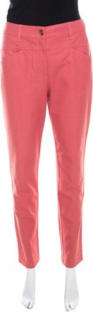 Escada Coral Pink Stretch Denim Teresa Straight Leg Jeans