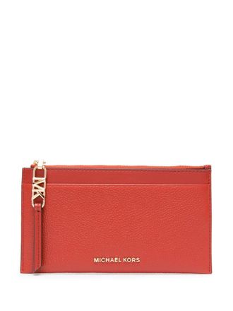 Michael Michael Kors Parker logo-lettering wallet - women - Calf Leather - One Size - Orange