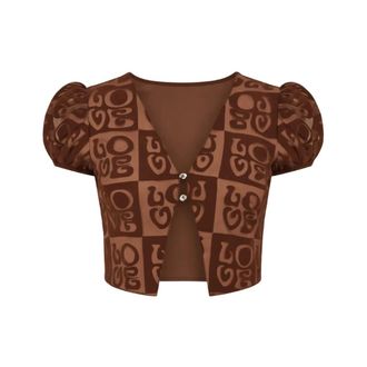 House of Sunny Dames, Blouses & Shirts, Bruin, Maat: XS Poliester