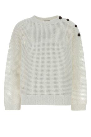 Brunello Cucinelli Brunello Cucinelli White Crochet Sweater