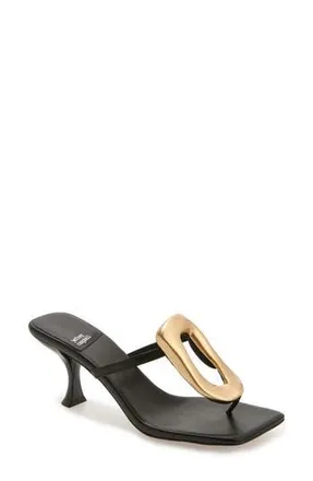 Jeffrey Campbell Linq Up Sandal in Black Gold at Nordstrom Rack, Size 5