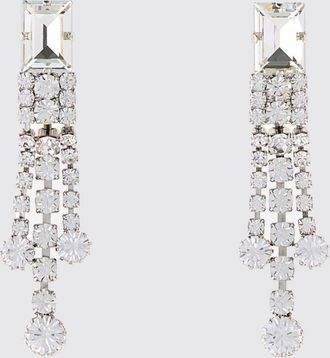 Alessandra Rich Orecchini in ottone con strass incastonati