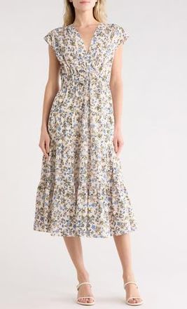 Derek Lam Fatima A-Line Dress in Blue Bouquet at Nordstrom Rack, Size 00