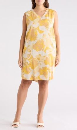 Renee C Floral V-Neck Shift Dress in Yellow at Nordstrom Rack, Size 3 X