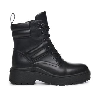 Liu Jo Leather Combat Boots - female - Liu Jo - Lace-up Boots - Black - 7 UK - Shoes