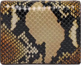 Alexander McQueen Portemonnee met slangenprint - Dames - Portefeuilles - Bruin - ONE Size - Leer - Accessoires