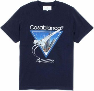 Casablanca Mens Aiiiiir T Shirt - Navy - Size Medium