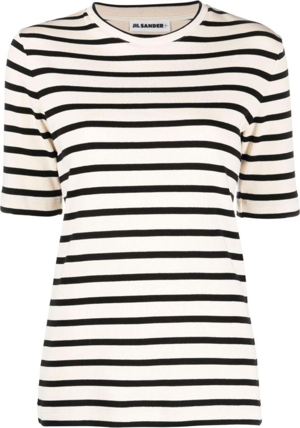 Neutral Striped Cotton Top - Womens - Cotton