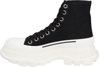 Alexander McQueen Canvas boots - Dames - Veterlaarzen - Zwart - 36 EU - Katoen - Schoenen