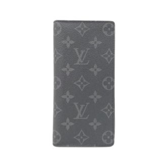 Louis Vuitton Pre-owned Wallets, female, Black, Size: ONE SIZE Pre-owned Porte feuille Brazza Monogram Eclipse Long Wallet