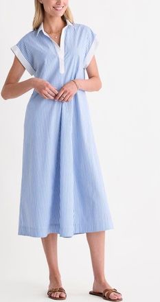 Vineyard Vines Pippa Stripe Midi Dress in Stripe Breaker Blue at Nordstrom, Size X-Small