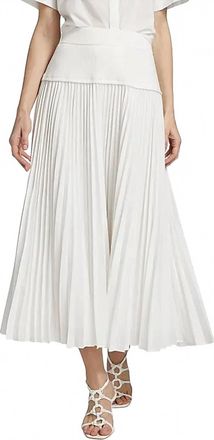 SIMKHAI Stella Pleated Skirt In White