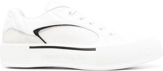 Alexander McQueen Skate Deck Plimsoll leather sneakers - men - Canvas/Rubber/Nappa Leather/Leather/Suede - 41.5 - White