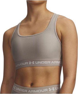 Under Armour (WMNS) Under Armour Crossback Mid Sports Bra Asia Sizing Timberwolf Taupe Summit White 1361034-203
