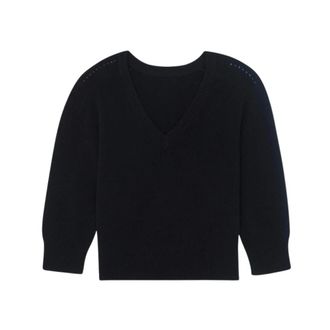Kujten Kujten - Divee V-neck Trui - Dames - Truien - Zwart - Maat: M Wol