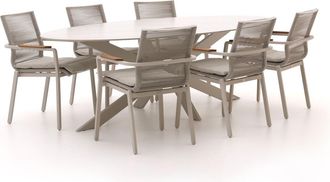 Bellagio la vita attrattiva Bellagio Marudo/Furato ellips 240cm dining tuinset 7-delig stapelbaar