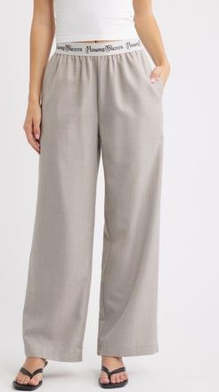 Rowing Blazers Houndstooth Pull On Wide Leg Pants in Beige at Nordstrom, Size X-Large