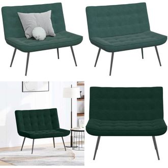 vidaXL Panca Verde Scuro 110x74x84 cm in Velluto - Seduta in velluto - Panca in metallo