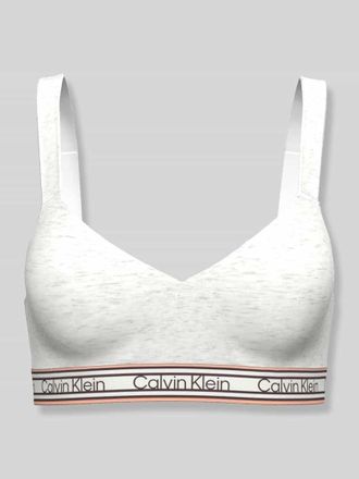 Calvin Klein Underwear Bralette aus Baumwoll-Mix mit Logo-Bund in Weiss, Gr&ouml;&szlig;e XS