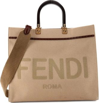 Fendi Borsa tote Sunshine media - Marrone