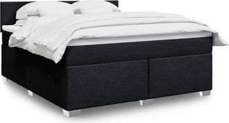 vidaXL Vidaxl - Cama Box Spring Con Colch&oacute;n Tela Negro 180x200 Cm