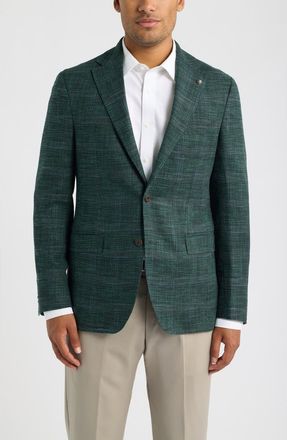 Jack Victor Midland Windowpane Sport Coat in Forest Green at Nordstrom, Size 40