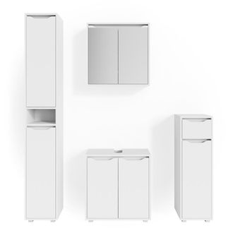 Vicco Conjunto De Muebles De Ba&ntilde;o Ruben, Blanco, 4 Piezas