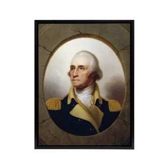 Artery8 Rembrandt Peale George Washington Framed Canvas Wall Art Print | Size: W24 x H32